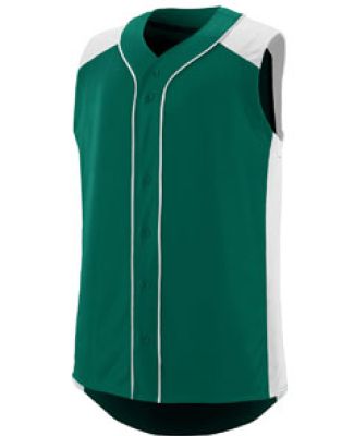 Augusta Sportswear 1663 Youth Sleeveless Slugger J in Dark green/ white