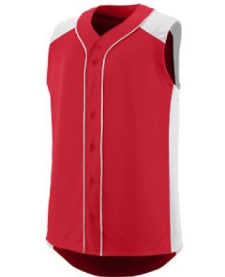 Augusta Sportswear 1663 Youth Sleeveless Slugger J in Red/ white