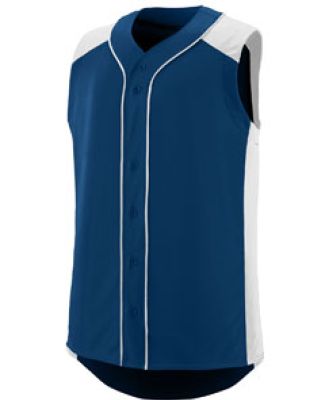 Augusta Sportswear 1663 Youth Sleeveless Slugger J in Navy/ white