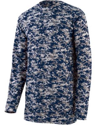 Augusta Sportswear 2788 Digi Camo Wicking Long Sle in Navy digi
