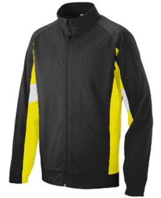 Augusta Sportswear 7723 Youth Tour De Force Jacket in Black/ power yellow/ white