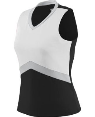 Augusta Sportswear 9200 Women's Cheerflex Shell in Black/ white/ metallic silver