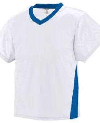 Augusta Sportswear 9726 Youth High Score Jersey in White/ royal