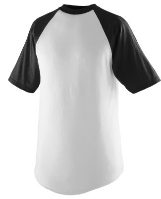Augusta Sportswear 424 Youth Short Sleeve Baseball in White/ black