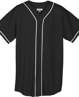 Augusta Sportswear 593 Wicking Mesh Button Front J in Black/ white