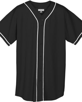 Augusta Sportswear 594 Youth Wicking Mesh Button F in Black/ white