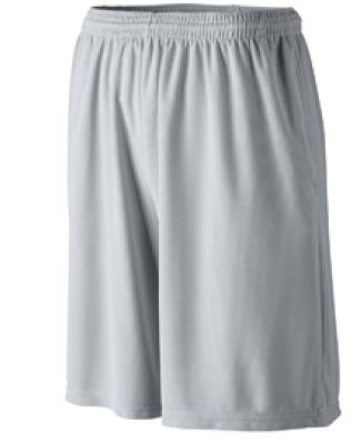 Augusta Sportswear 803 Longer Length Wicking Short in Silver grey
