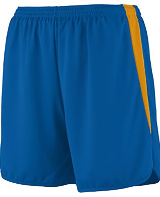 Augusta Sportswear 345 Velocity Track Short in Royal/ gold