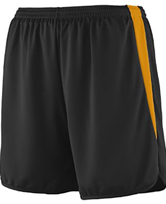 Augusta Sportswear 345 Velocity Track Short in Black/ gold