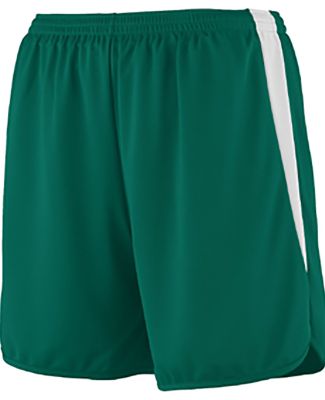 Augusta Sportswear 346 Youth Velocity Track Short in Dark green/ white