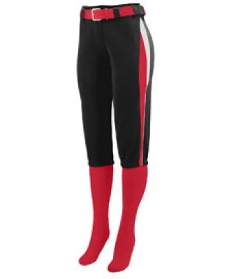 Augusta Sportswear 1341 Girls' Comet Pant in Black/ red/ white