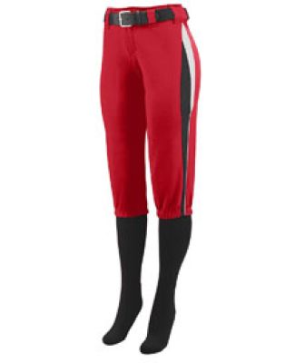 Augusta Sportswear 1341 Girls' Comet Pant in Red/ black/ white