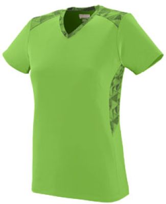 Augusta Sportswear 1361 Girls' Vigorous Jersey in Lime/ lime/ black print