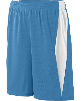 Augusta Sportswear 9736 Youth Top Score Short in Columbia blue/ white
