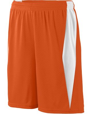Augusta Sportswear 9736 Youth Top Score Short in Orange/ white