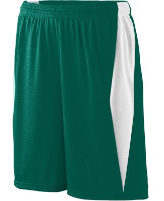 Augusta Sportswear 9736 Youth Top Score Short in Dark green/ white