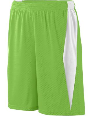 Augusta Sportswear 9736 Youth Top Score Short in Lime/ white