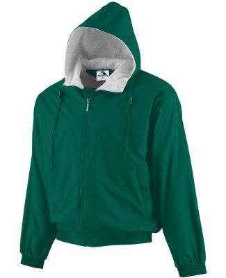 Augusta Sportswear 3281 Youth Hooded Taffeta Jacke in Dark green