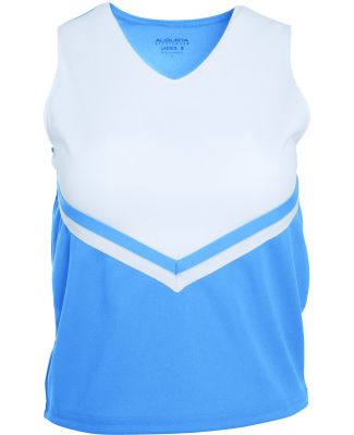 Augusta Sportswear 9111 Girls' Pride Shell in Columbia blue/ white/ white