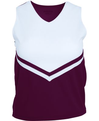 Augusta Sportswear 9111 Girls' Pride Shell in Maroon/ white/ white