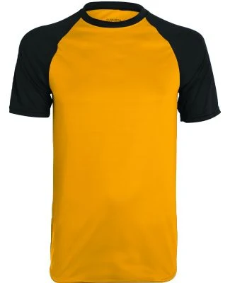 Augusta Sportswear 1508 Wicking Short Sleeve Baseb in Gold/ black