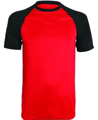 Augusta Sportswear 1508 Wicking Short Sleeve Baseb in Red/ black