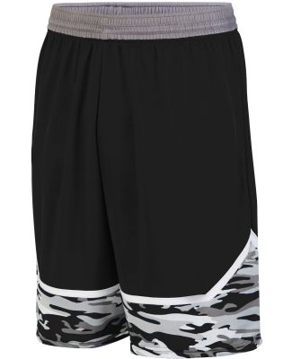 Augusta Sportswear 1118 Youth Mod Camo Game Short BLACK/ GRPH/ WHT