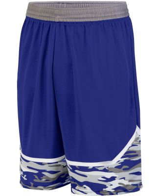 Augusta Sportswear 1118 Youth Mod Camo Game Short PURPLE/ GRPH/ WH