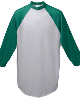 Augusta Sportswear 4421 Youth Three-Quarter Sleeve in Athletic heather/ dark green