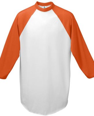Augusta Sportswear 4421 Youth Three-Quarter Sleeve in White/ orange