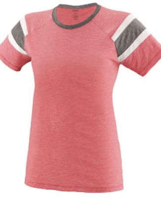 Augusta Sportswear 3014 Girls' Fanatic Tee in Red/ slate/ white