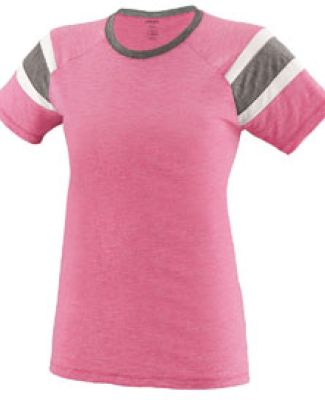 Augusta Sportswear 3014 Girls' Fanatic Tee in Power pink/ slate/ white