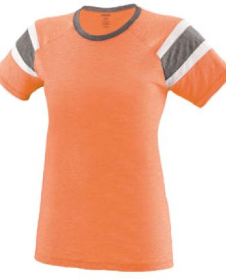 Augusta Sportswear 3014 Girls' Fanatic Tee in Light orange/ slate/ white