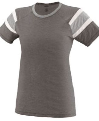Augusta Sportswear 3014 Girls' Fanatic Tee in Slate/ athletic heather/ white