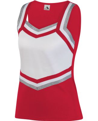 Augusta Sportswear 9141 Girl's Pike Shell in Red/ white/ metallic silver
