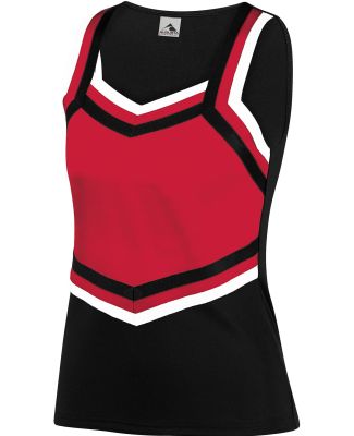 Augusta Sportswear 9141 Girl's Pike Shell tank in Black/ red/ white
