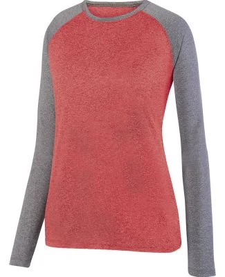 Augusta Sportswear 2817 Ladies Kniergy Two Color L in Red heather/ graphite heather