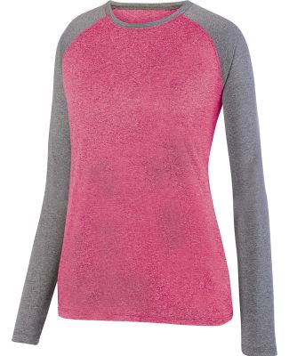 Augusta Sportswear 2817 Ladies Kniergy Two Color L in Power pink heather/ graphite heather