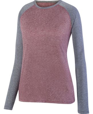 Augusta Sportswear 2817 Ladies Kniergy Two Color L in Maroon heather/ graphite heather