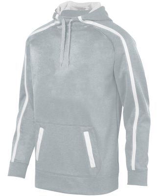 Augusta Sportswear 5554 Stoked Tonal Heather Hoodi in Silver/ white