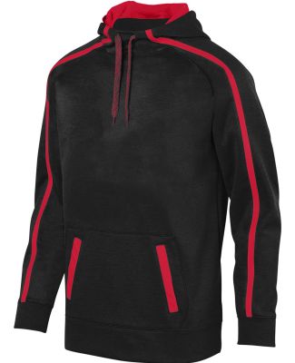 Augusta Sportswear 5554 Stoked Tonal Heather Hoodi in Black/ red