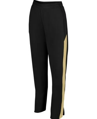Augusta Sportswear 7762 Women's Medalist Pant 2.0 in Black/ vegas gold