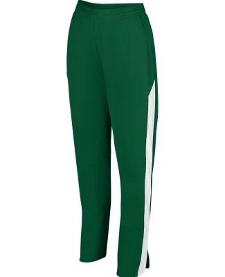 Augusta Sportswear 7762 Women's Medalist Pant 2.0 in Dark green/ white