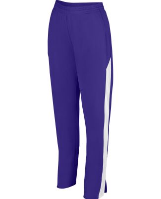 Augusta Sportswear 7762 Women's Medalist Pant 2.0 in Purple/ white