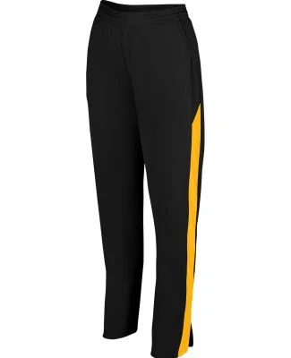Augusta Sportswear 7762 Women's Medalist Pant 2.0 in Black/ gold