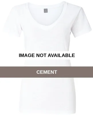 J America 8169 Ladies' V Neck Slub T Shirts Cement