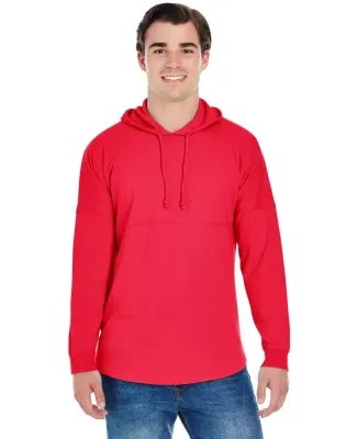 J America 8228 Hooded Game Day Jersey T-Shirt in Red