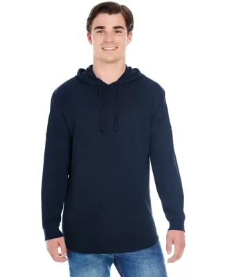 J America 8228 Hooded Game Day Jersey T-Shirt in Navy