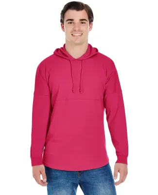 J America 8228 Hooded Game Day Jersey T-Shirt in Wildberry