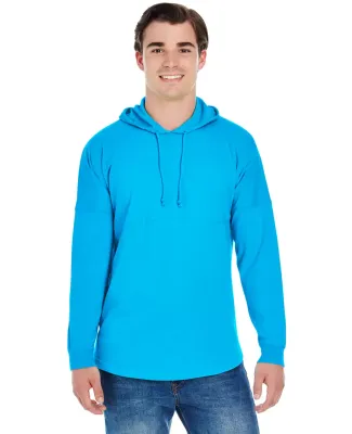 J America 8228 Hooded Game Day Jersey T-Shirt in Maui blue